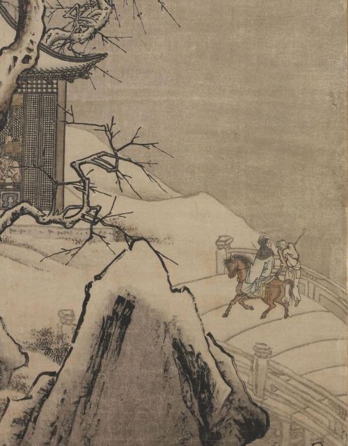 古代雪景山水画(古代雪景简笔画)