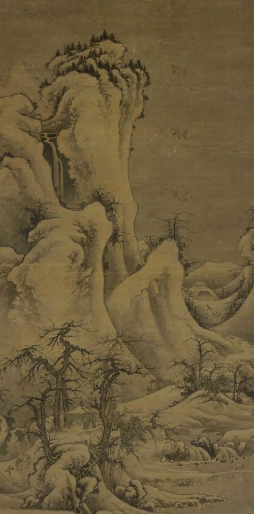 古代雪景山水画(古代雪景简笔画)