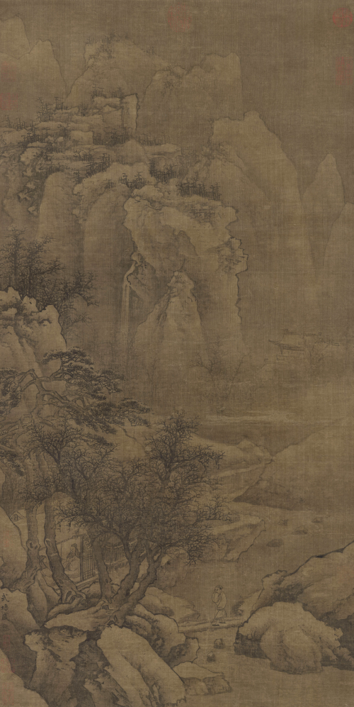 古代雪景山水画(古代雪景简笔画)