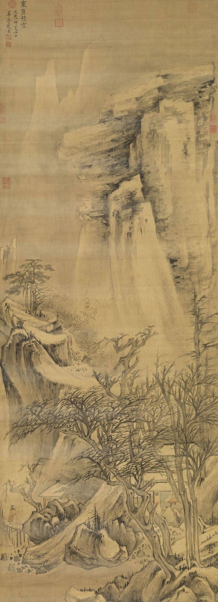 古代雪景山水画(古代雪景简笔画)