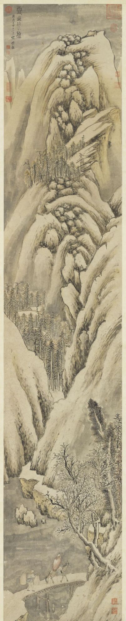 古代雪景山水画(古代雪景简笔画)