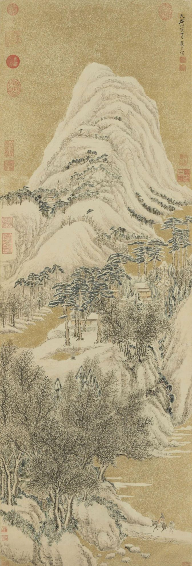 古代雪景山水画(古代雪景简笔画)