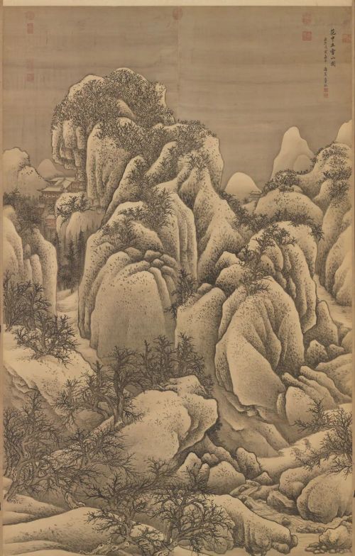 古代雪景山水画(古代雪景简笔画)