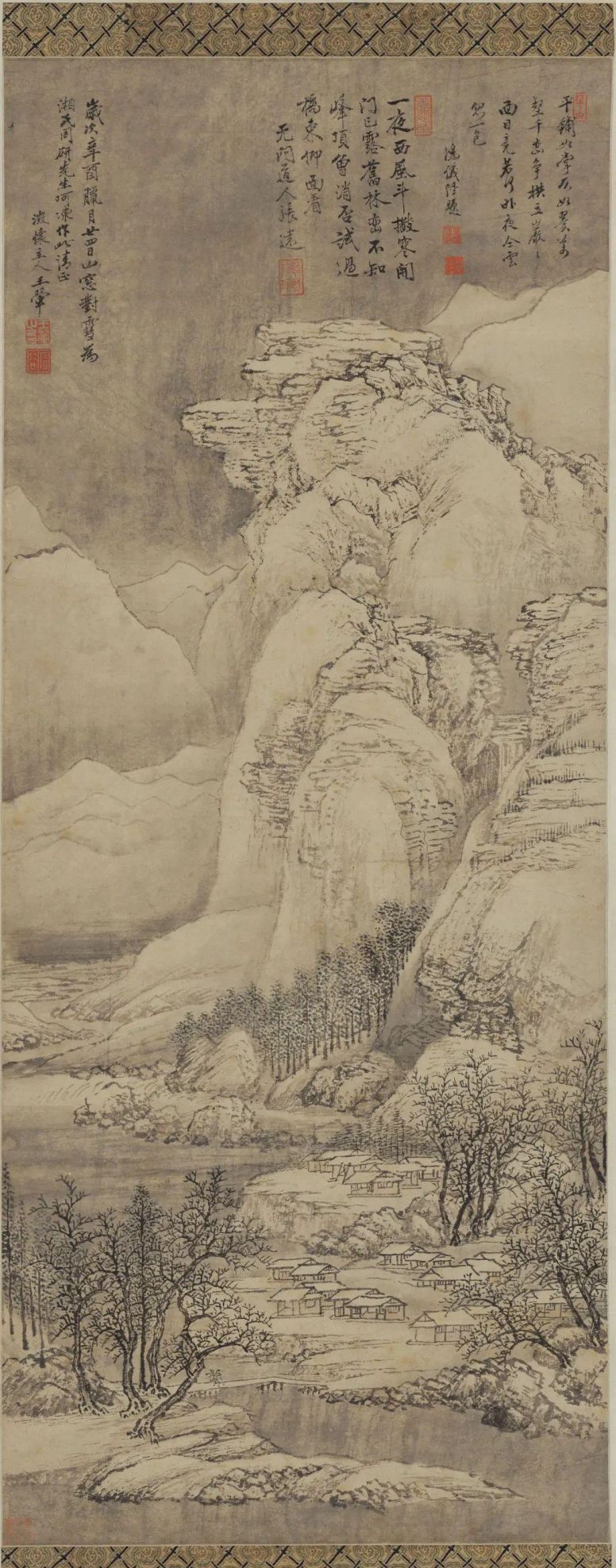 古代雪景山水画(古代雪景简笔画)