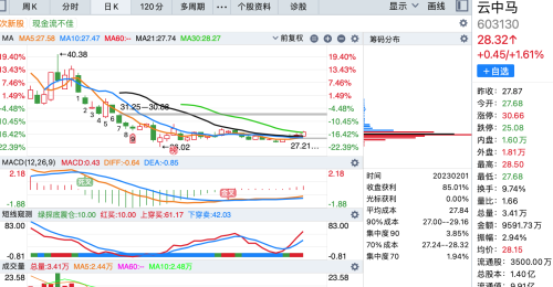 筹码峰最集中的15股（附股）