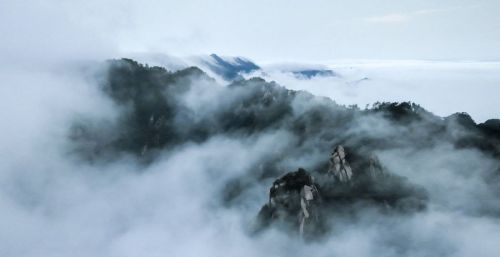 九华山：山峦叠嶂千峰里，云烟深处雾茫茫