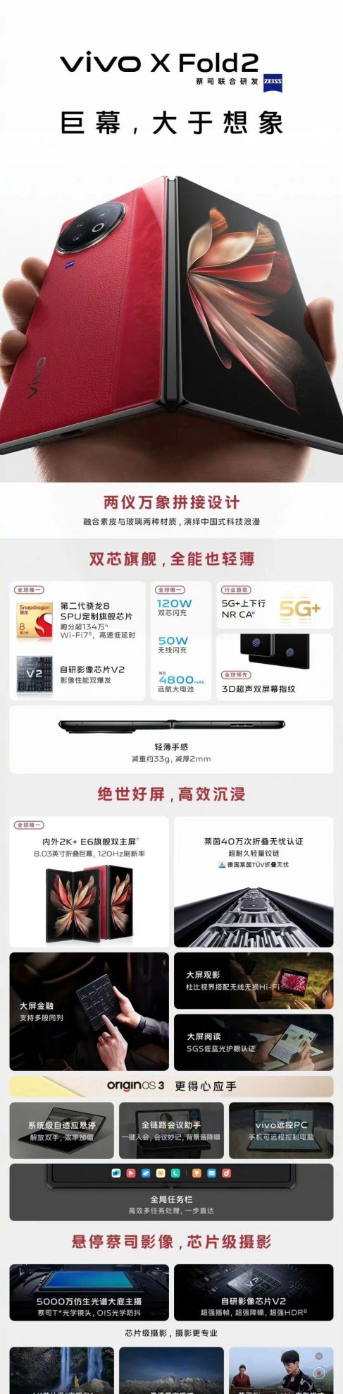 8英寸大折叠屏vivo X Fold2与华为Mate X3该咋选?图说对比更清晰