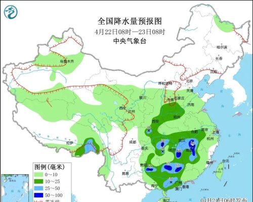 未来3天（22~24号），新一轮降雨来袭，大雨暴雨分布下列地区