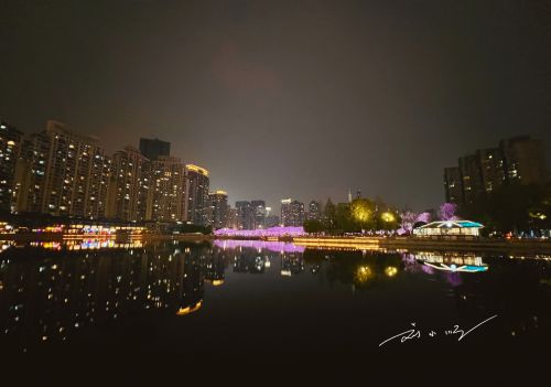 武汉市江汉区这个“富人区”，有一片绝美夜樱，已成为网红打卡点