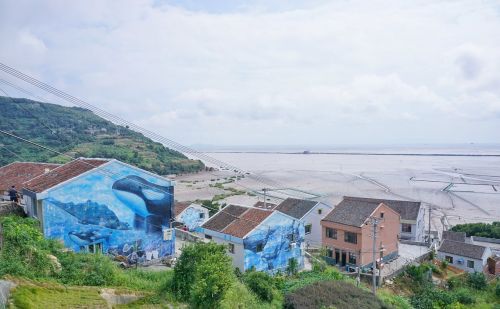 温州也有五色渔村，靠山面海风景佳，海洋元素立体外墙非常逼真