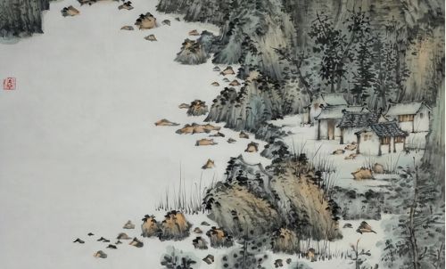 文人画家的炙热，雪景山水画，是运用了何种方法？