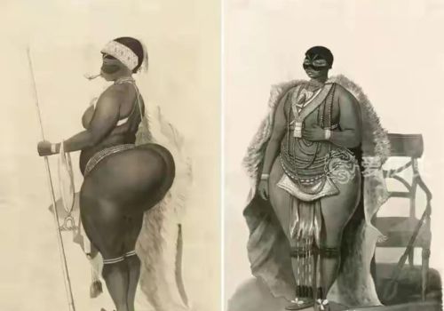 非洲女孩臀部硕大，因此遭到非人待遇，后被做成标本