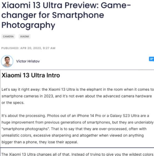 外媒的肯定!小米13 Ultra体验已超iPhone14PM，库克：劝你善良