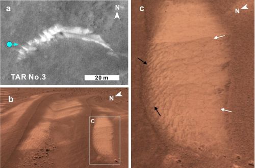 火星横向风成脊表面裂隙或存石膏，研究团队发现火星水活动新证据
