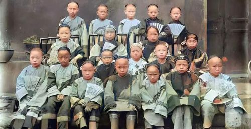 老照片：末代皇妃文绣，清朝末年的小学生，担任山东巡抚的袁世凯
