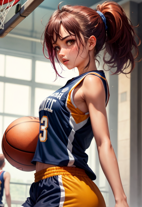 篮球少女的运动美