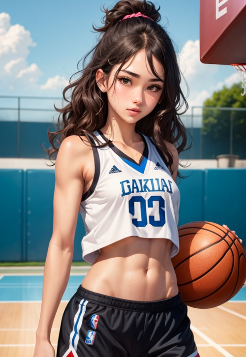 篮球少女的运动美
