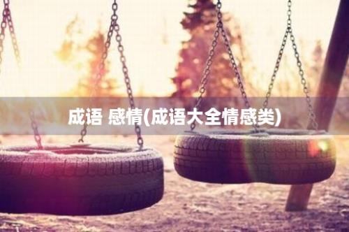 成语 感情(成语大全情感类)