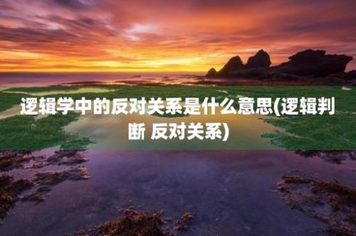 逻辑学中的反对关系是什么意思(逻辑判断 反对关系)