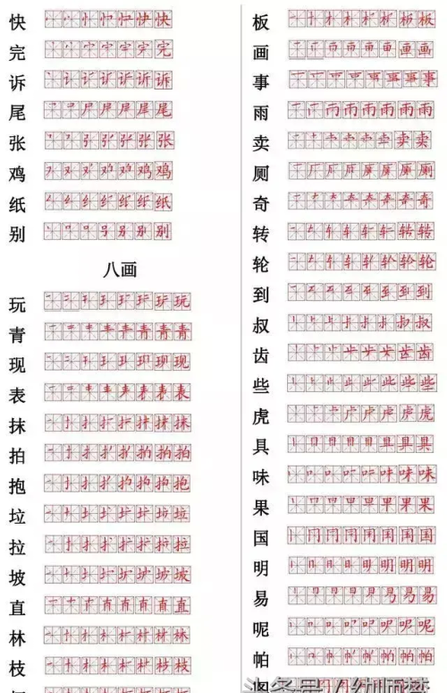 小学生560个汉字笔画笔顺表(小学560个汉字的笔画顺序)