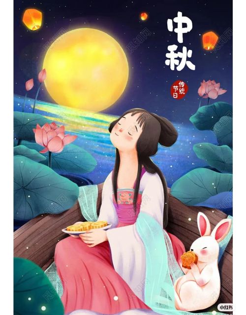 中秋节合集手绘插画图片(中秋节合集手绘插画简单)