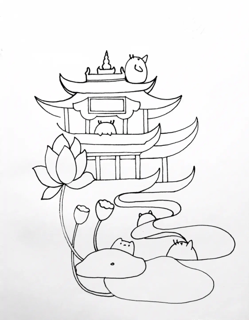 武汉旅游景点简笔画(武汉的著名景点怎么画简笔画)