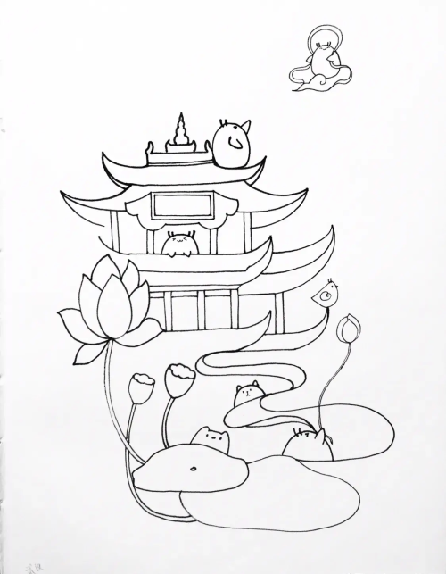 武汉旅游景点简笔画(武汉的著名景点怎么画简笔画)