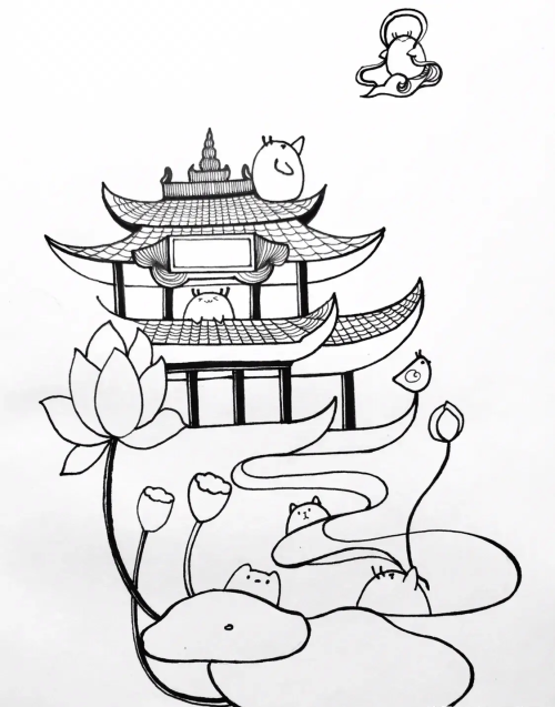 武汉旅游景点简笔画(武汉的著名景点怎么画简笔画)