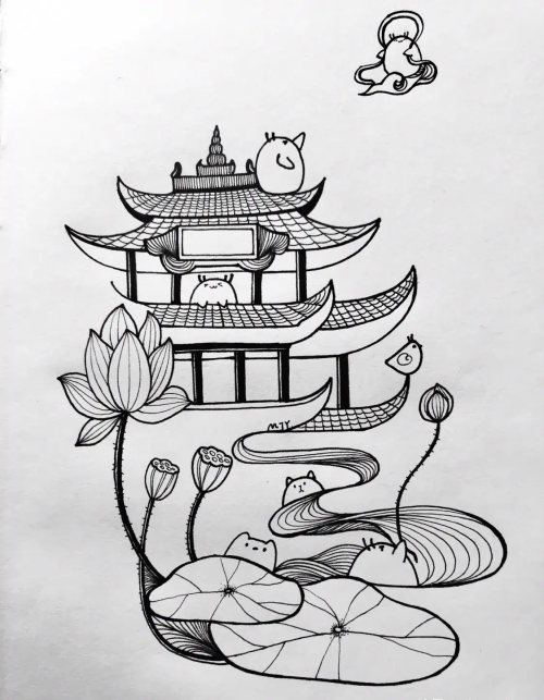 武汉旅游景点简笔画(武汉的著名景点怎么画简笔画)