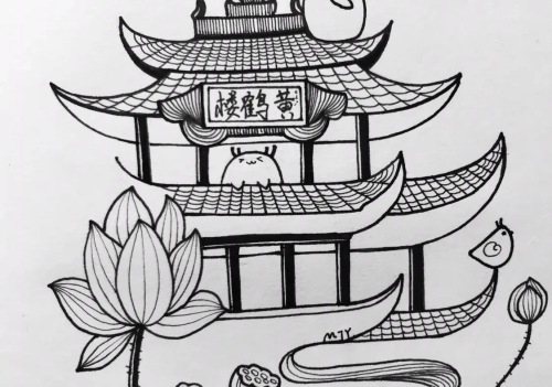 武汉旅游景点简笔画(武汉的著名景点怎么画简笔画)