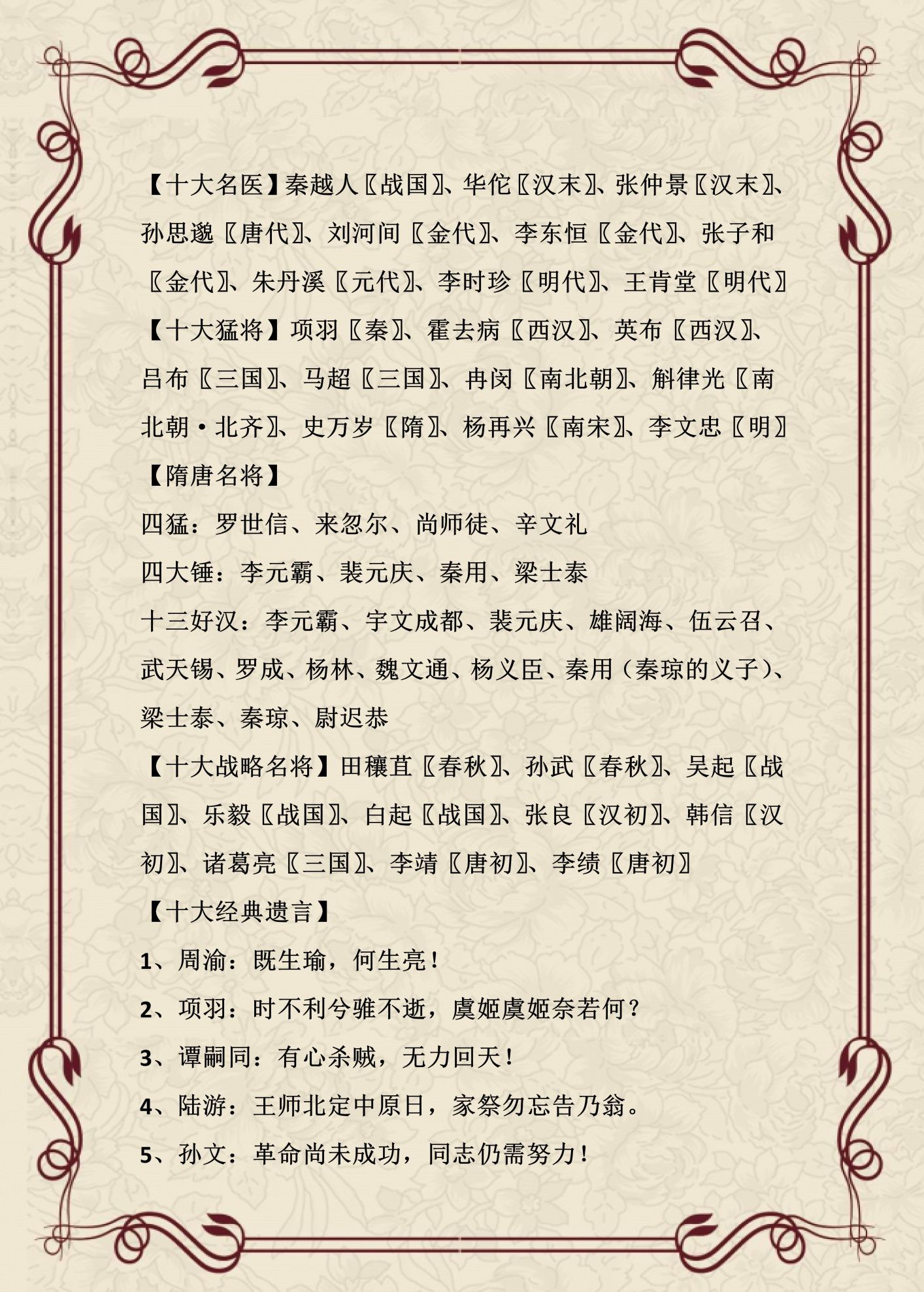 中国历史常识大全(整理)(中国历史常识全知道)