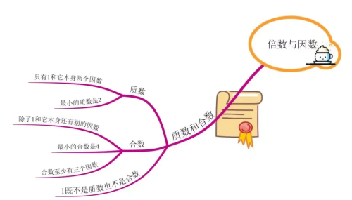 数学思维导图,因数与倍数(思维导图因数与倍数简单又漂亮)