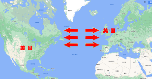 美国和英国隔着大西洋(美国从北冰洋到中国多少公里)