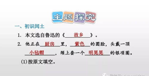 六年级上册语文第八单元少年闰土课件(6年级语文上册少年闰土)