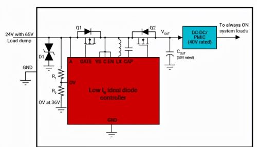 设计低静态电流 (Iq) 汽车电池反向保护系统的 3 种方法