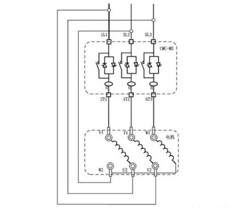 软启动工作原理以及常用的五种电机软启动器接线图