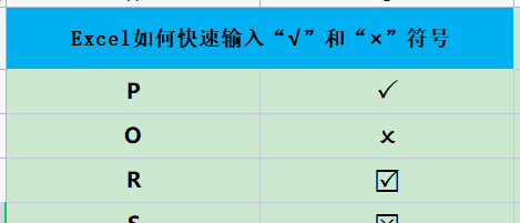 excel快速输入对号错号(如何在excel中输入对错号)