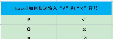 excel快速输入对号错号(如何在excel中输入对错号)