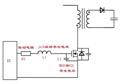 如何消除mos管的GS波形振荡