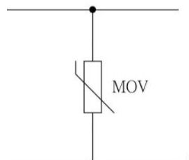 压敏电阻的符号是什么？是串联在电路中还是并联在电路中？