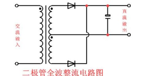 2个二极管全波整流电路图