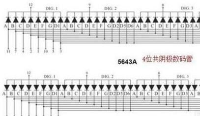 区分1位和4位数码管引脚图