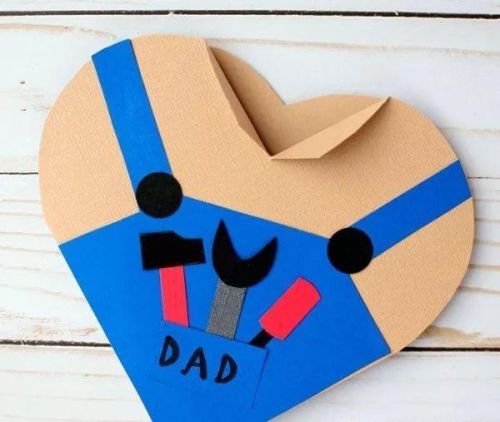 父亲节孩子们给爸爸制作的爱心卡片(给爸爸的爱心卡)
