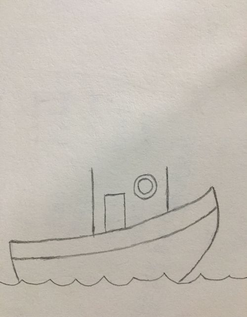 行驶中的船怎么画(轮船航行简笔画)