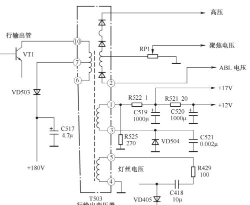 行输出变压器的结构、符号及电路分析