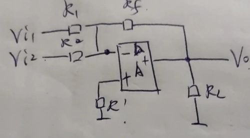 反相输入求和运算电路