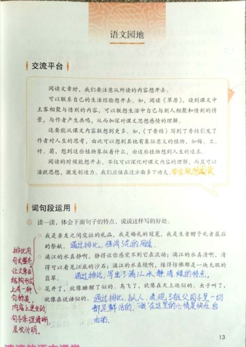 「清清的手写笔记」部编语文六年级上册《语文园地一》笔记