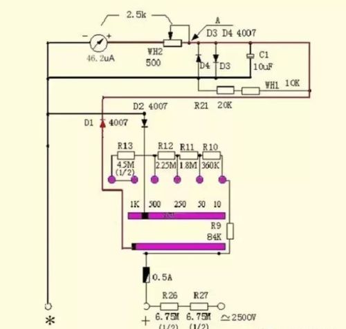 指针式万用表的工作原理