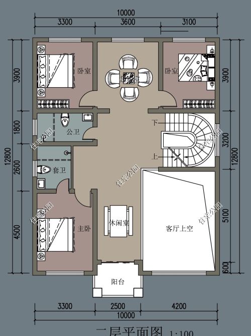 地基宽度10米，进深13米，主房三层，4米院子怎么设计？