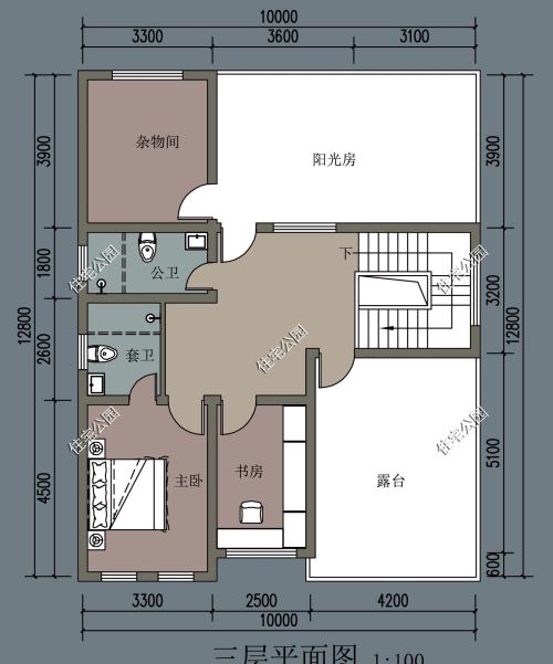 地基宽度10米，进深13米，主房三层，4米院子怎么设计？